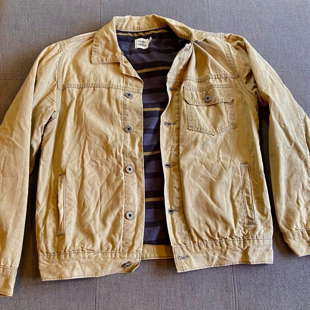 Flint & Tinder Flannel-Lined Waxed Trucker Jacket